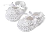 Country Kids Pearl Ribbon Shoe White, 0-6 Months