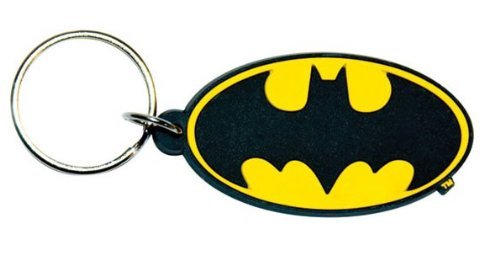  Batman - Rubber Keychain / Keyring (Logo) (Size: 1" x 2")