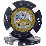 U.S. ARMY Seal on Black Big Slick Texas Hold'em Poker Chip