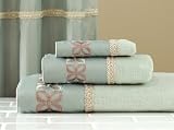 Petals Seafoam Green 3Pc Bathroom Towel Set By Collections Etc