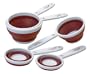 Progressive International 5-Piece Set of Collapsible Measuring Cups, Red and White