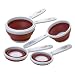 Progressive International 5-Piece Set of Collapsible Measuring Cups, Red and White