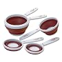 Progressive International 5-Piece Set of Collapsible Measuring Cups, Red and White