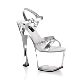 7 Inch Sexy Evening Shoe Nightlife Clubbing High Heeled Shoe Prism Heel Ankle Strap Platform Shoe