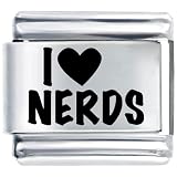 I Heart Nerds Italian Charms Bracelet Link