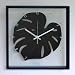 F-Style Clock�@�i�����Ȑl�H�ϗt�A���E���v�jMonstera deliciosa �����X�e���i�����Z���j BK 345x345x45mm