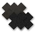 Nippies Black Cross Waterproof Self Adhesive Fabric Nipple Cover Pasties