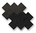 Nippies Black Cross Waterproof Self Adhesive Fabric Nipple Cover Pasties