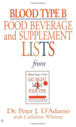 Blood Type B Food, Beverage and Supplemental Lists