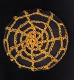 Yellow-Orange Spider Web Crocheted Hair Bun Cover- MEDIUM