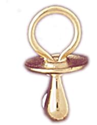 Dazzlers Solid 14k Gold 3 Dimensional Baby Pacifier Pendant Available in three colors from jewelsberry (weights: 1.6 grams only)