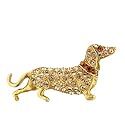 Gold Tone Topaz Dog Brooch