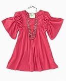 Guess - GUESS? Girls Lantern-Sleeve Dress with Necklace