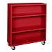 Sandusky Lee BM20361842-01 Red Steel Mobile Book Case, 48" Height x 36" Width x 18" Depth, 3 Shelves