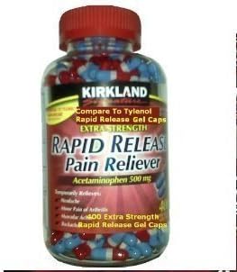 Kirkland Signature 400-ct Acetaminophen Extra Strength (500 Mg), Rapid Release Gelcaps / Compare to Extra Strength Tylenol Rapid Release Gelcaps by USA