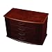 "Meredith" Mele & Co. Upright Jewelry Box in Dark Burlwood Walnut