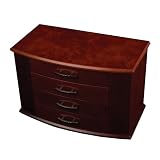 "Meredith" Mele & Co. Upright Jewelry Box in Dark Burlwood Walnut