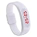 Padgene LED Wrist Watch - Silicone Rubber Gel Jelly Unisex Bracelet, Digital Band, White