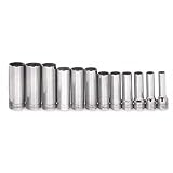 WILLIAMS 12 Piece 3/8" Drive Deep 6 Point Socket Set on Clip Rail (MSBD12HRC) 3/8"ドライブ ディープソケットセット 6