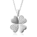 Sterling Silver Heart 4 Leaf Clover Diamond Pendant Necklace (GH, SI-I, 0.22 carat)