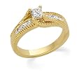 14K Yellow Gold Diamond Engagement Ring - 0.75 Ct.