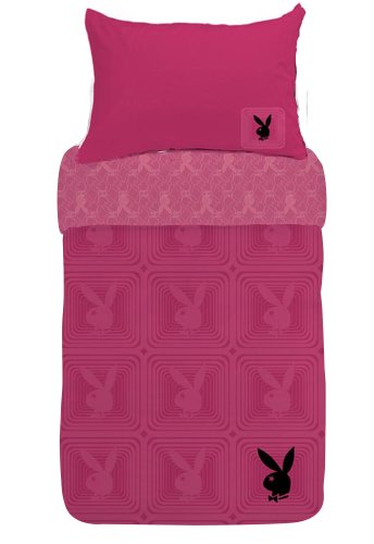 Childrens Toyshop  Kitchen & Housewares : ZAP PLAYBOY MULTI SQUARE PINK SINGLE DUVET SET