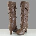 KAB Slouchy Mid-Calf Women Dress Boots Tan Brown