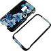 Blue Flowers Black Protector Case for Samsung Conquer 4G SPH-D600