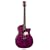 Luna Flora Lotus Acoustic Guitar, Tranz Plum/Quilted Maple
