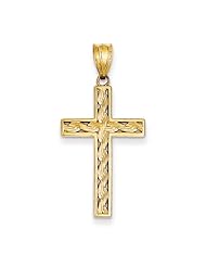 14k Gold Rope Cross Pendant