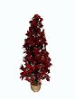 4' Pre-Lit Color Changing Fiber Optic Red Poinsettia Artificial Christmas Tree