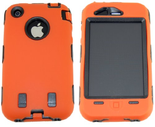 KingCase iPhone 3G And 3GS * Warrior Case * Orange And Black 8GB, 16GB, 32GB - The ULTIMATE Protector.