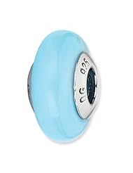 Sterling Silver Reflections Powder Blue Italian Murano Glass Bead
