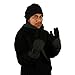 Men's Winter Fleece Hat Scarf Gloves Set Black