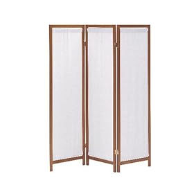 【クリックで詳細表示】KOEKI 木製スクリーン (帆布) 3連 ブラウン HT-3(BR)