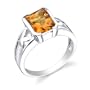Sterling Silver 2.75 cts Radiant Cut Citrine Ring Size 9
