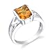 Sterling Silver 2.75 cts Radiant Cut Citrine Ring Size 9
