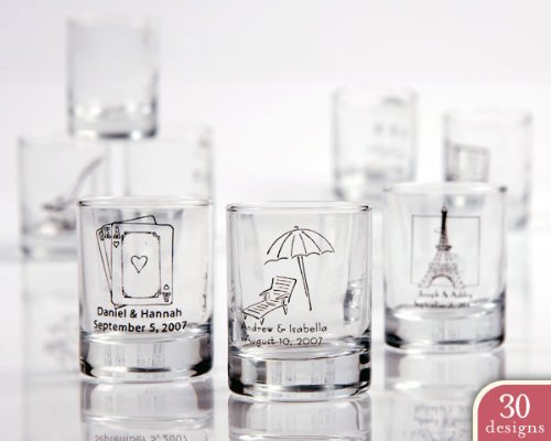 Personalized Shot Glass/ Votive Holder with over 40 Design Choices - Baby Shower Gifts & Wedding Favors (Set of 72)