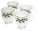 Mikasa Bone China Ribbon Holly Mugs, Set of 4