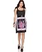 Fleurish Dress, Sequin Waist Scarf Print Black Combo S