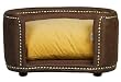 Designer Pet Furniture - Luxurious Studded Deep Seat for Pets - Brown with Yellow Cushion