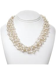 8 Strand Freshwater Pearl Necklace in GP-18"