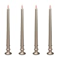 Brite 4 B/O Led Taper Candle with Shiny Silver Base