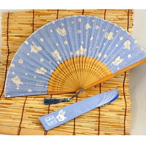 Cover image : リラックマ 和エコアイテム 和風 布製扇子 ブルー KF-54501