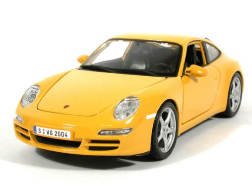 2005 Porsche 911 Carrera diecast model car 1:18 scale die cast by Maisto - Yellow