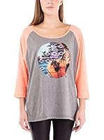 Nike Hurley Camiseta Manga Larga Ying Yang Slouchy Paradise (Gris / Rosa)