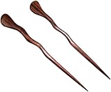 JWL (2) Rosewood Spiral 6 Inch Hair Sticks Picks Pics Pins Forks - Hawaiian Style