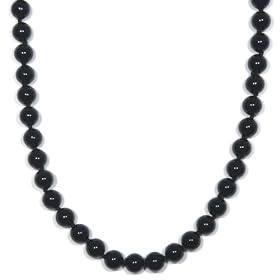 Sterling Silver 8mm Black Onyx Bead Necklace, 24 by Amazon.com Collection