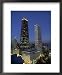 The John Hancock Center on Left, and the Old Water Tower in Low Centre, Chicago Framed Art Poster Print by Robert Francis, 18x22