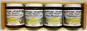 Homemade Jam 4 pack of 13 oz jars  Srhub, G, Crhub, Oll by Misty Meadows
